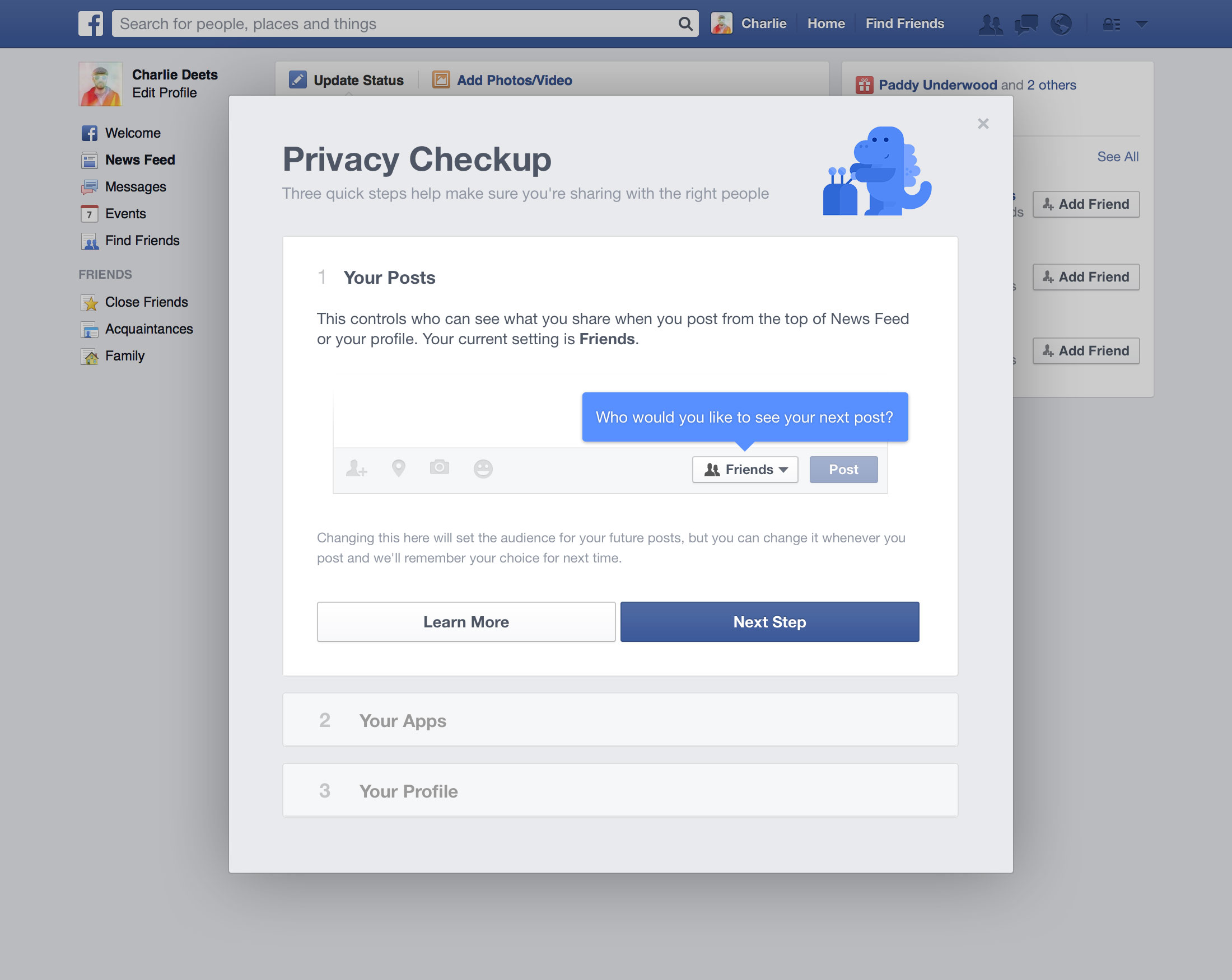  Facebook Privacy Checkup Step1