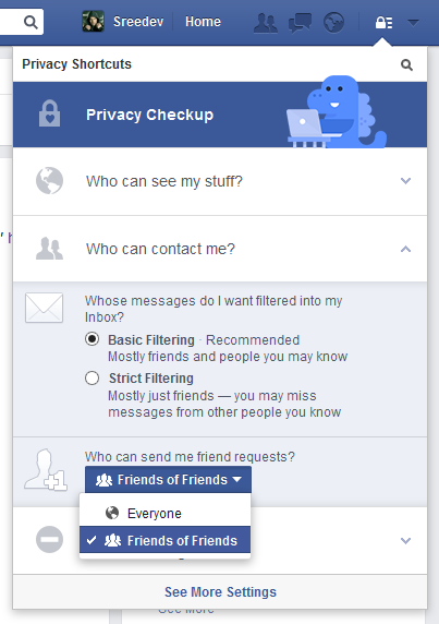 Facebook Friend Requests Privacy Settings