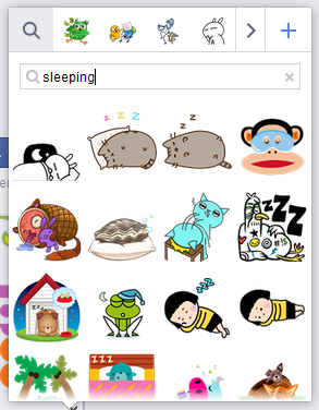 Search stickers on Facebook