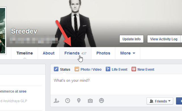 How to Hide Your Facebook Friends List From Public and Other Friends  2014 - Step1 