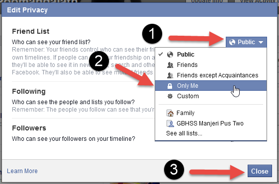 How to Hide Your Facebook Friends List From Public and Other Friends 2014 - Step3