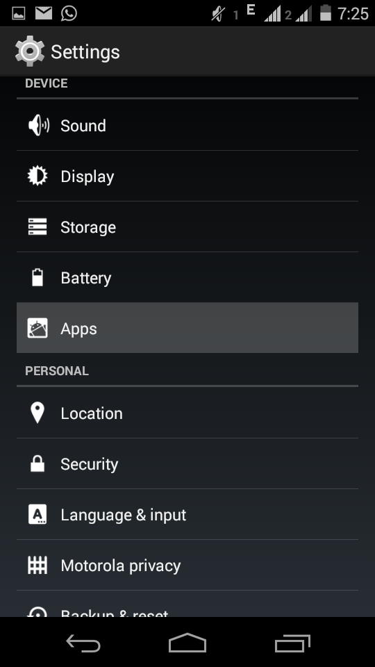 Android App Settings