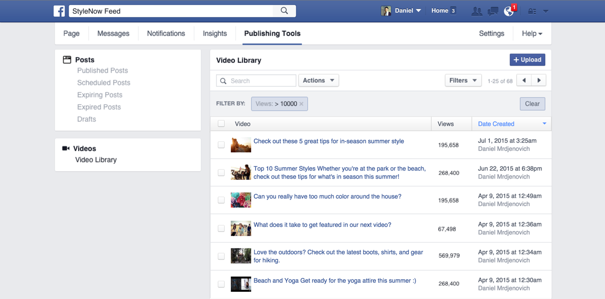Facebook Video Library