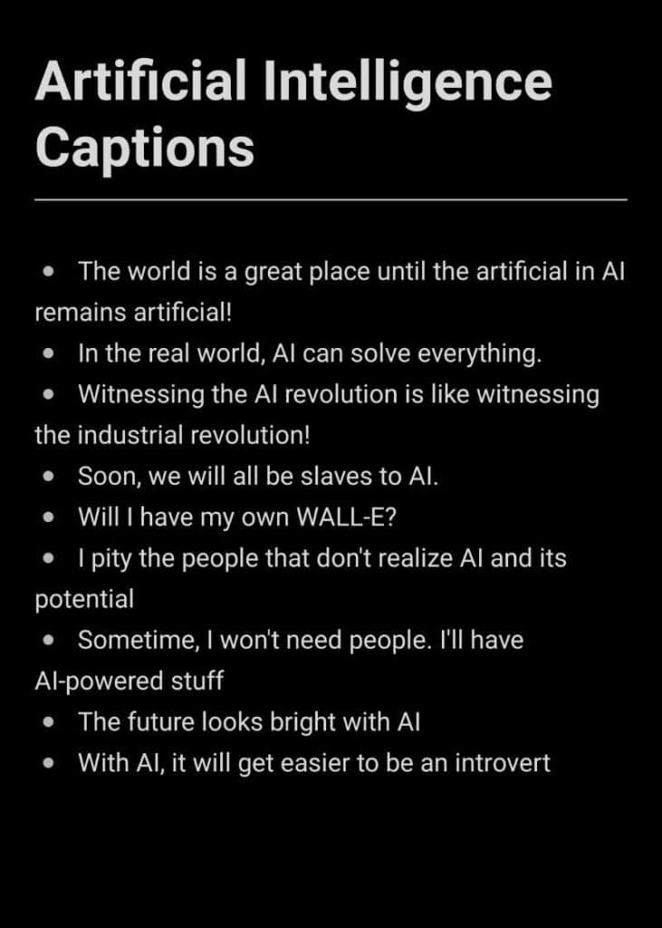 25 Best Artificial Intelligence captions that you can use on your social media posts now